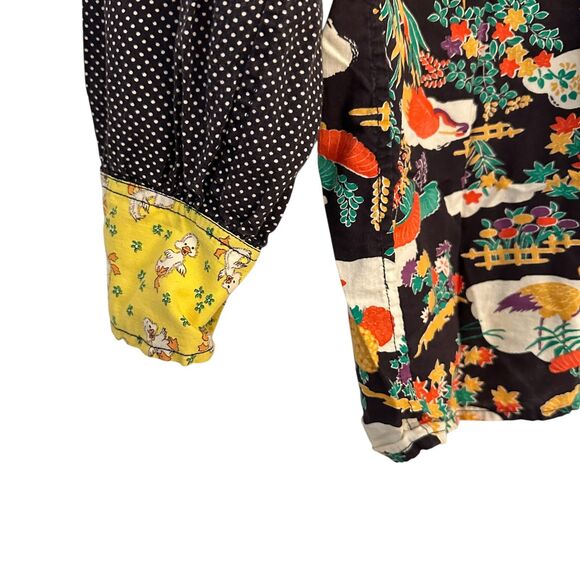 Handmade Button Up Cotton Western Shirt Ducks, Hats, Polka Dots and Flowers M - Picture 3 of 7